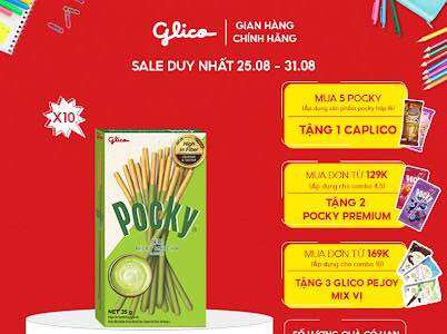 Combo 10 hộp bánh que phủ kem matcha trà xanh nhật bản glico pocky matcha 35g