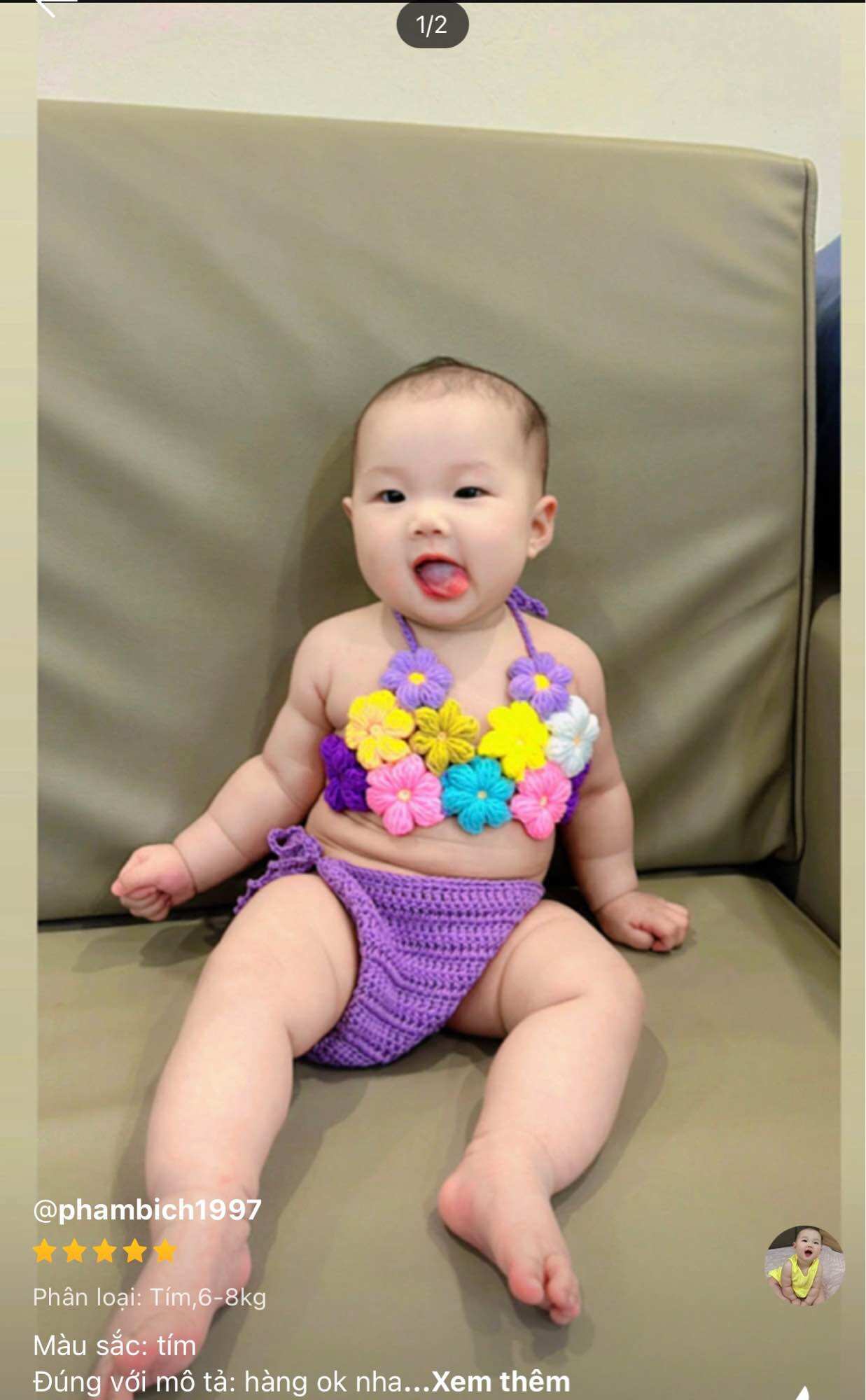 Đồ Bơi Len Hoa 2 Mảnh Bé Gái |Bikini Len Cho Bé