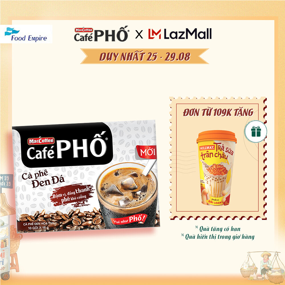 Cà phê Phố Đen Đá - Maccoffee (hộp 10 gói x 16g)