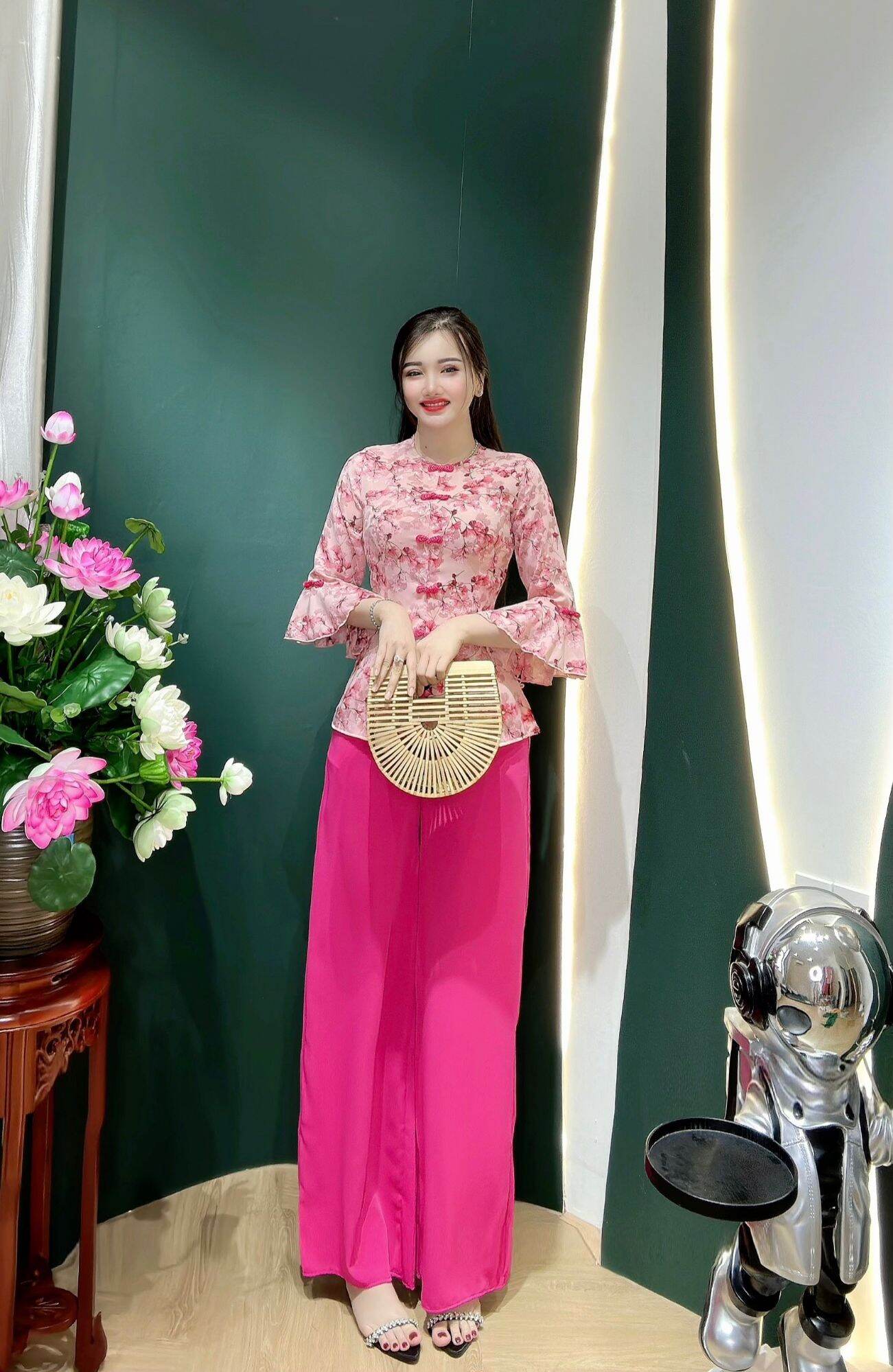 đồ lam đi chùa/ sét bà ba lụa mengo tay loe