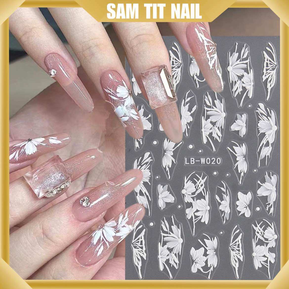 Sticker hoạt hình cô gái dán móng tay đủ kiểu