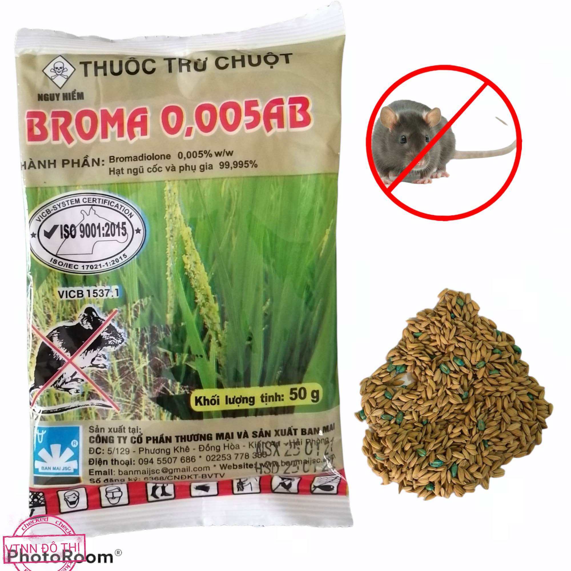  50 gói Bả chuột thóc Broma sinh học - Hiệu quả - an toàn cho người và vậy nuôi 