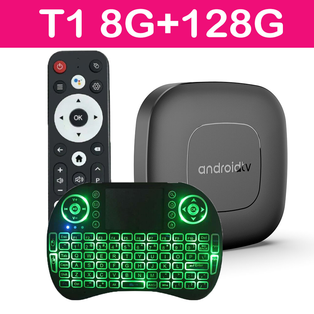 Hộp Tivi Thông Minh T1 Android 16 H313 Quad Core 4GB RAM 8K HDR Wifi Kép Google Assistant BT Media Player Tùy Chọn 32GB/64GB/128GB