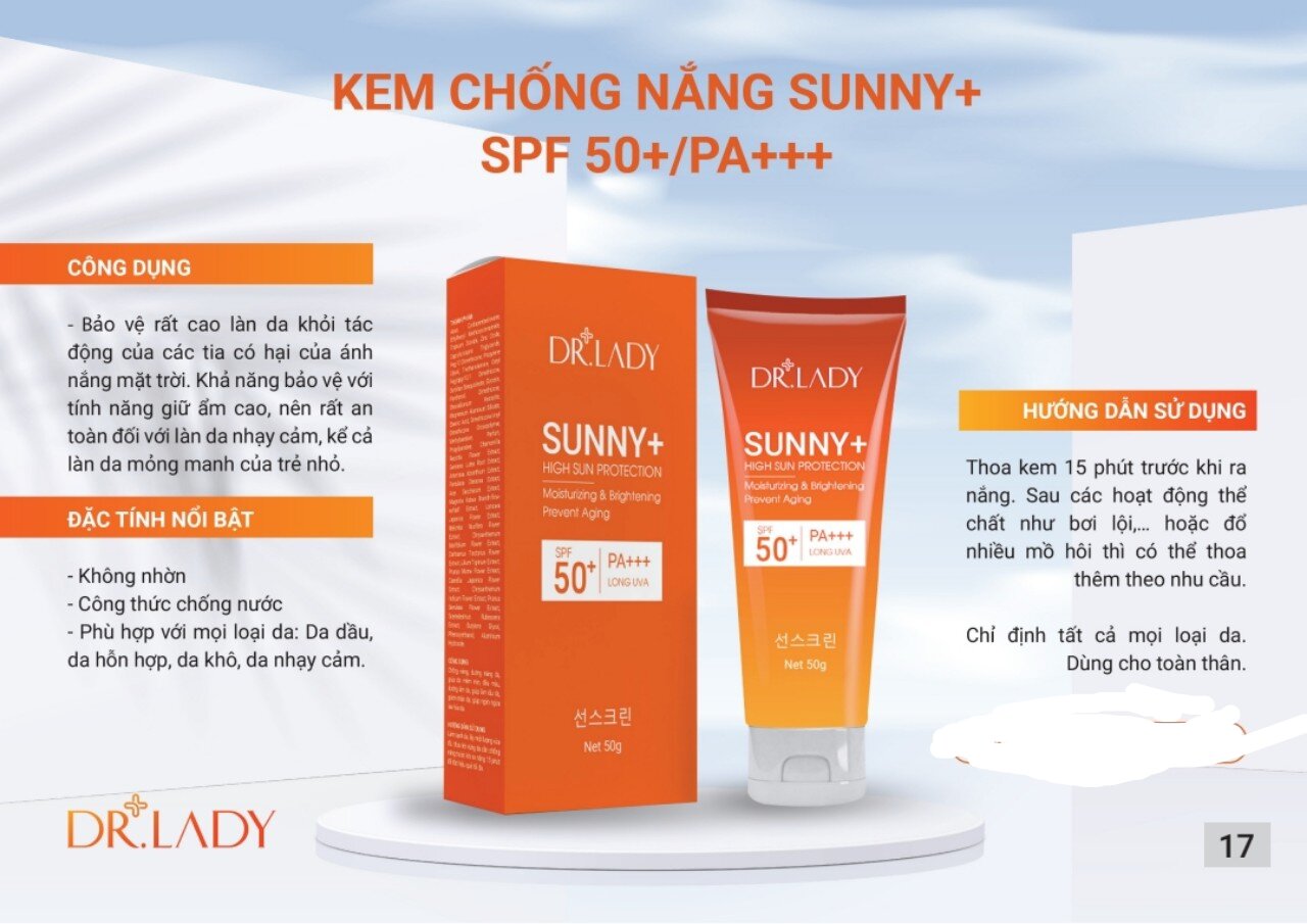 Kem chống nắng SUNNY + SPF 50+/PA+++