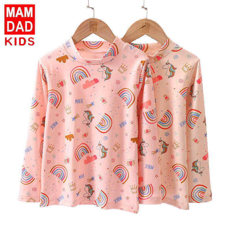 Áo Mặc Trong Bé Gái Áo Thu Cotton Kiểu Tây Dài Tay Mẫu Thu Đông Trẻ Em Cổ