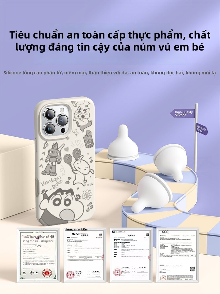 pinsai | Vỏ Ốp Lưng Silicone Chất Lỏng Đáng Yêu cho Đôi Tình Nhân với Dây Đeo và Bảo Vệ Toàn Diện cho 17promax