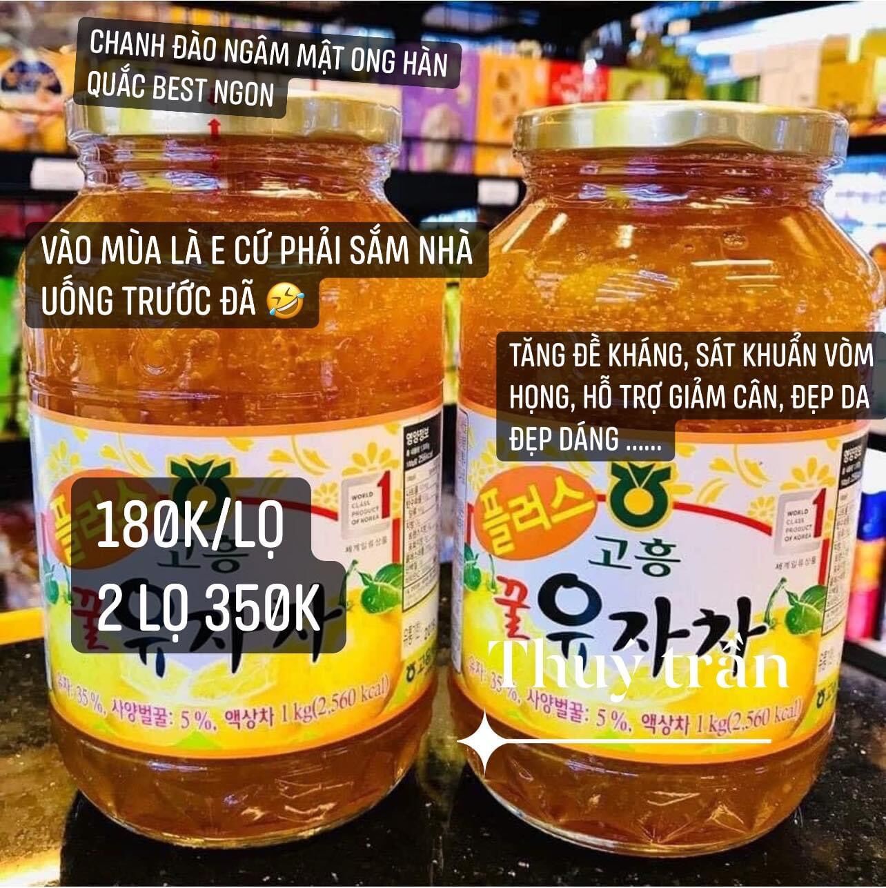 Chanh đào ngâm mật ong Hàn Quốc