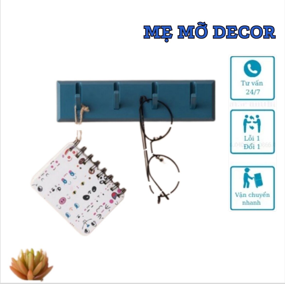 Thanh Dán Tường 4 Móc Chịu Lực - Thanh Treo Đồ Đa Năng dán tường