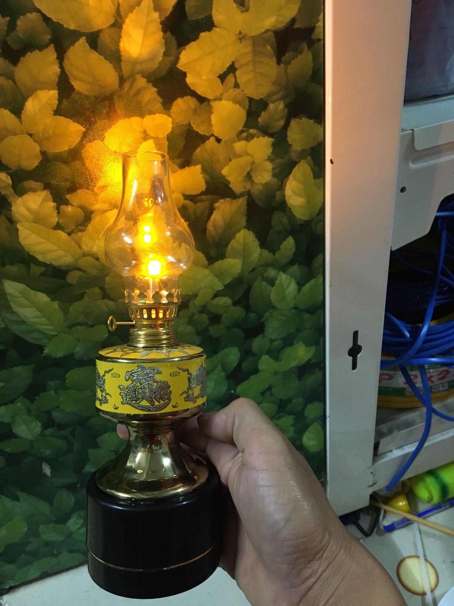 Đèn thờ dùng pin Kim Sa cao cấp hàng đẹp