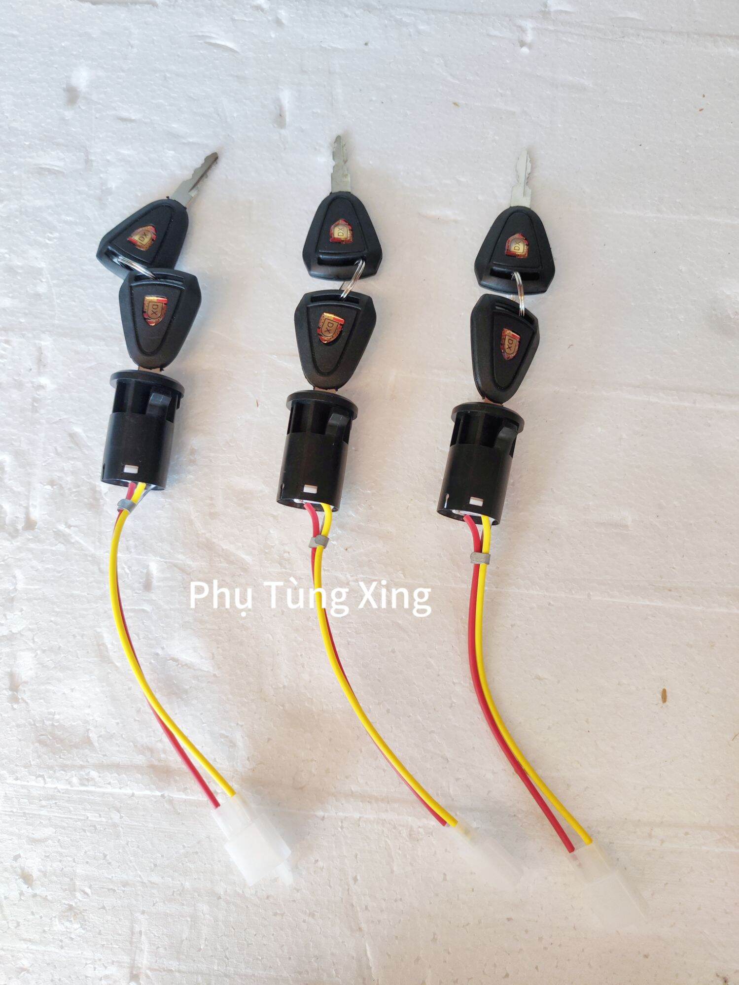 ổ khóa đầu điện xe điện, khóa xe đạp điện 2 dây,phụ tùng phụ kiện xe đạp điện xe máy điện