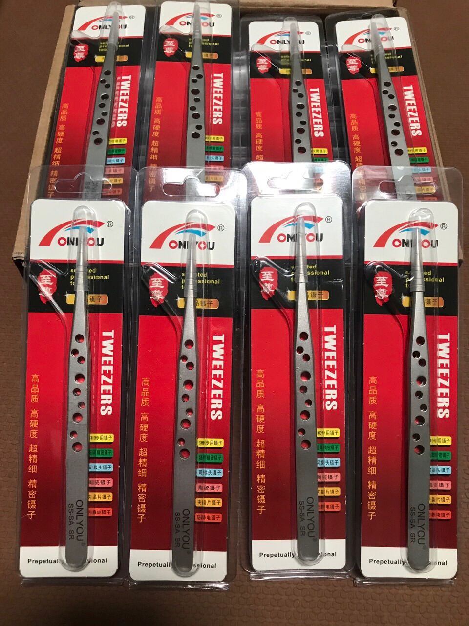 Nhíp nhặt lông Yến 9 lỗ Thẳng Set 10 cây