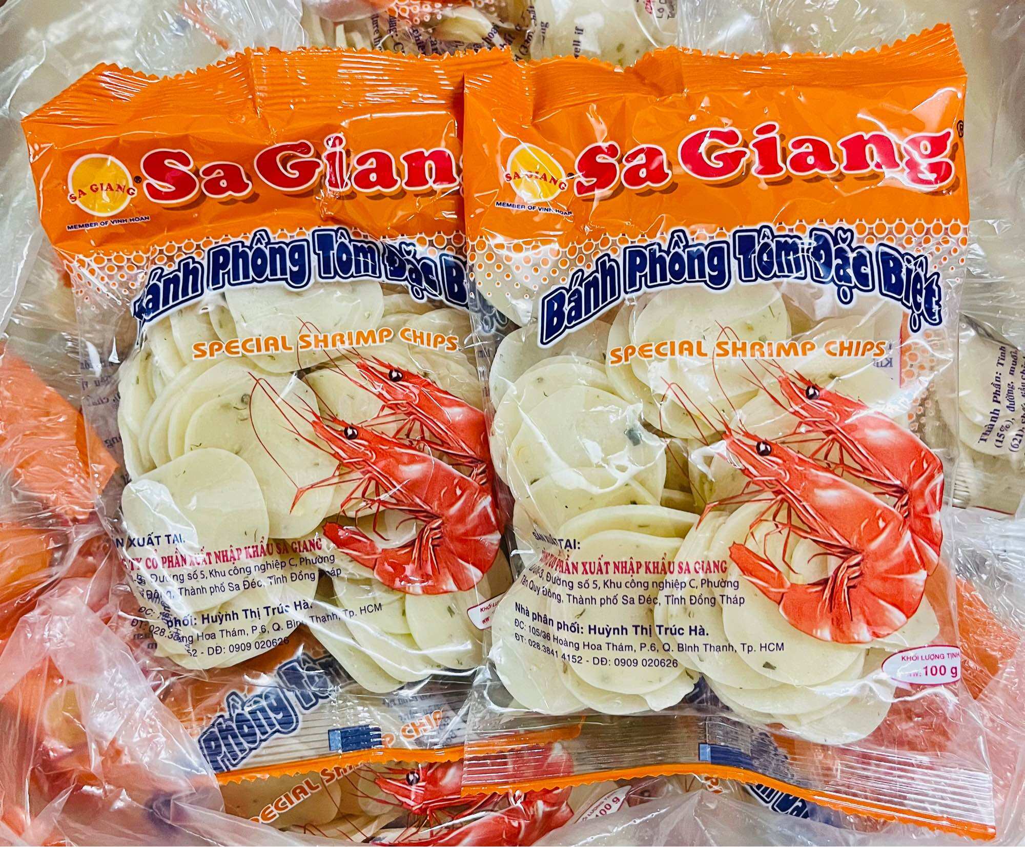 Bánh phồng tôm đặc biệt Sa Giang có tiêu/không tiêu gói (100g)