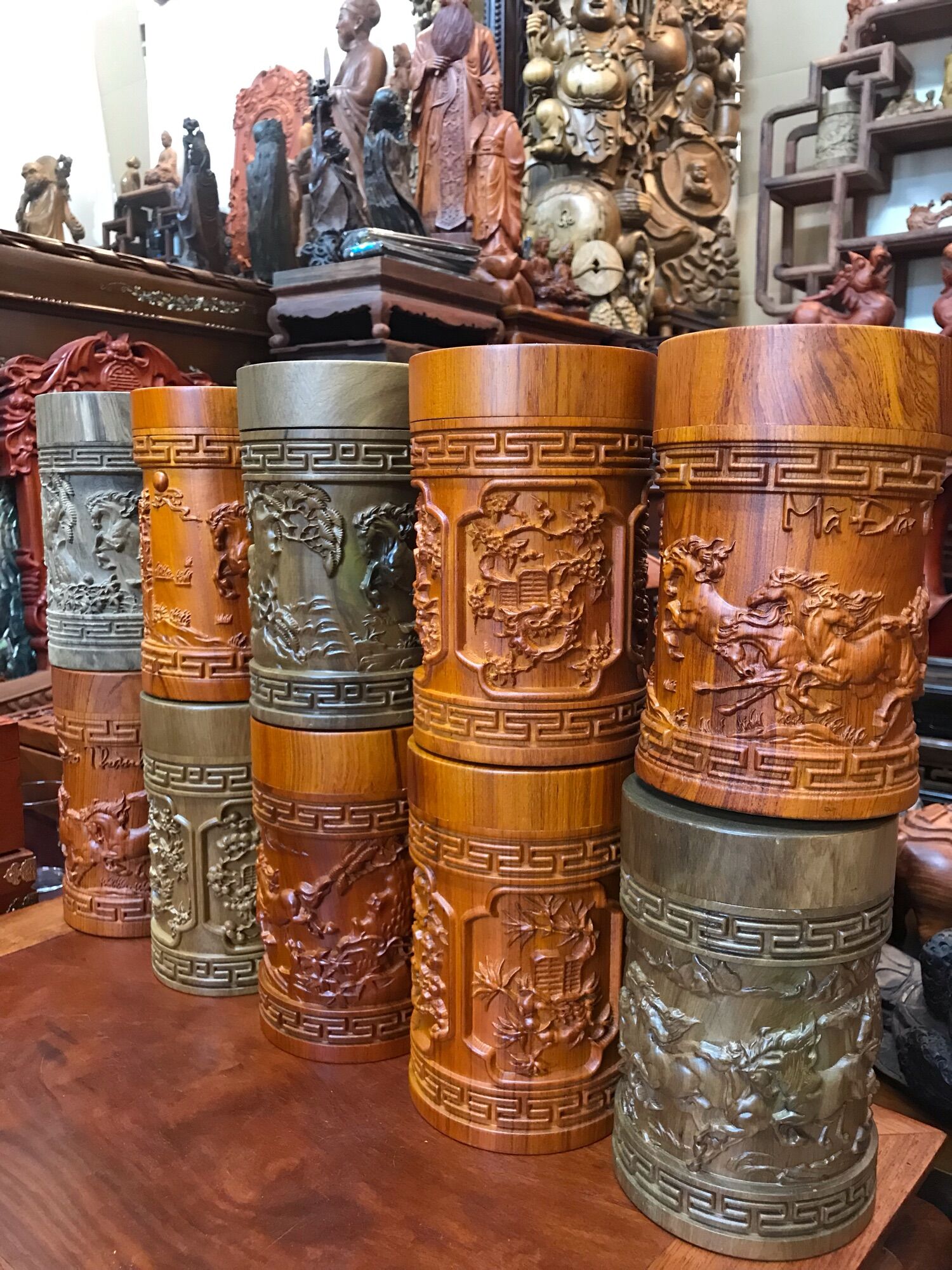Hộp đựng trà gỗ hương,gỗ bách xanh liền khối kích thước 18*10