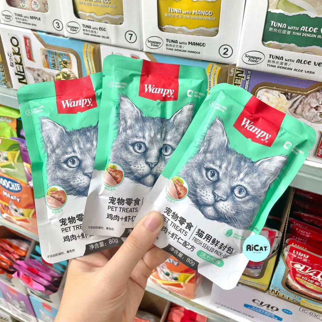 Pate Cho Mèo WANPY Gói 80g Đủ Vị Thơm Ngon