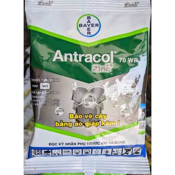 Chế phẩm xử lý trừ bệnh Antracol 100g. Chính hiệu Bayer Đức. Áo giáp kẽm