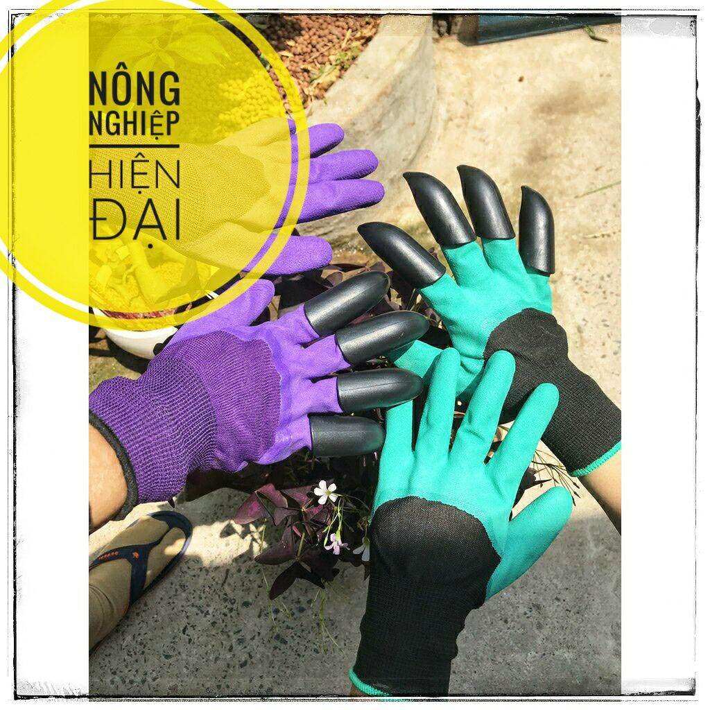[Giao hàng 2H] Bộ găng tay làm vườn thiết kế thông minh chống thấm nước hỗ trợ móng vuốt dùng cào xới đất