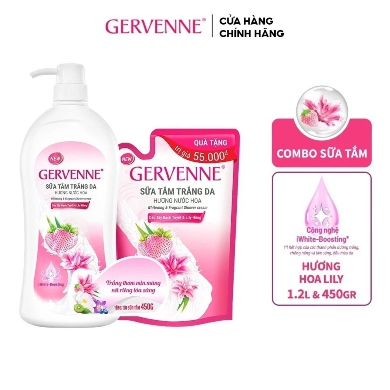 Sữa tắm  Gervenne hương nước hoa(900g tặng 450g)