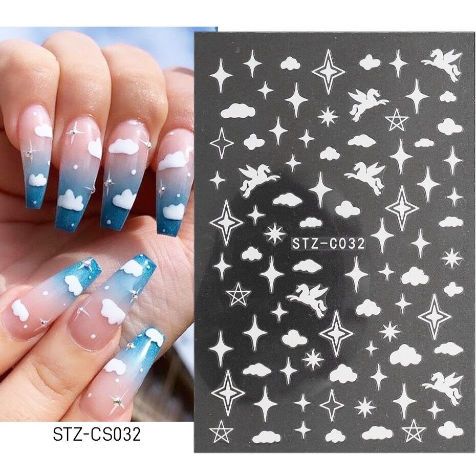 Sticker dán móng tay hình đám mây ánh sao siêu hot