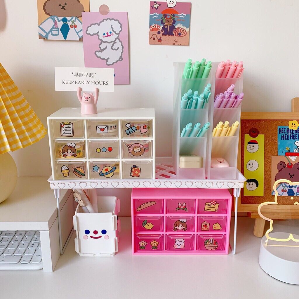 Tủ kệ 9 ngăn mini phong cách Hàn Quốc