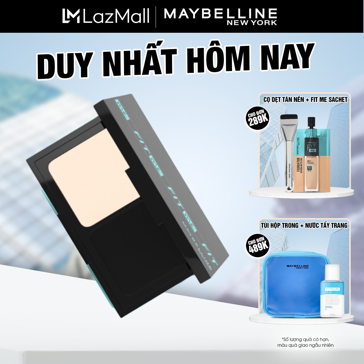 Phấn Nền Kiềm Dầu Chống Nắng Tiệp Mọi Tông Da SPF 44 Fit Me Skin-Fit Powder Foundation Maybelline New York 9g