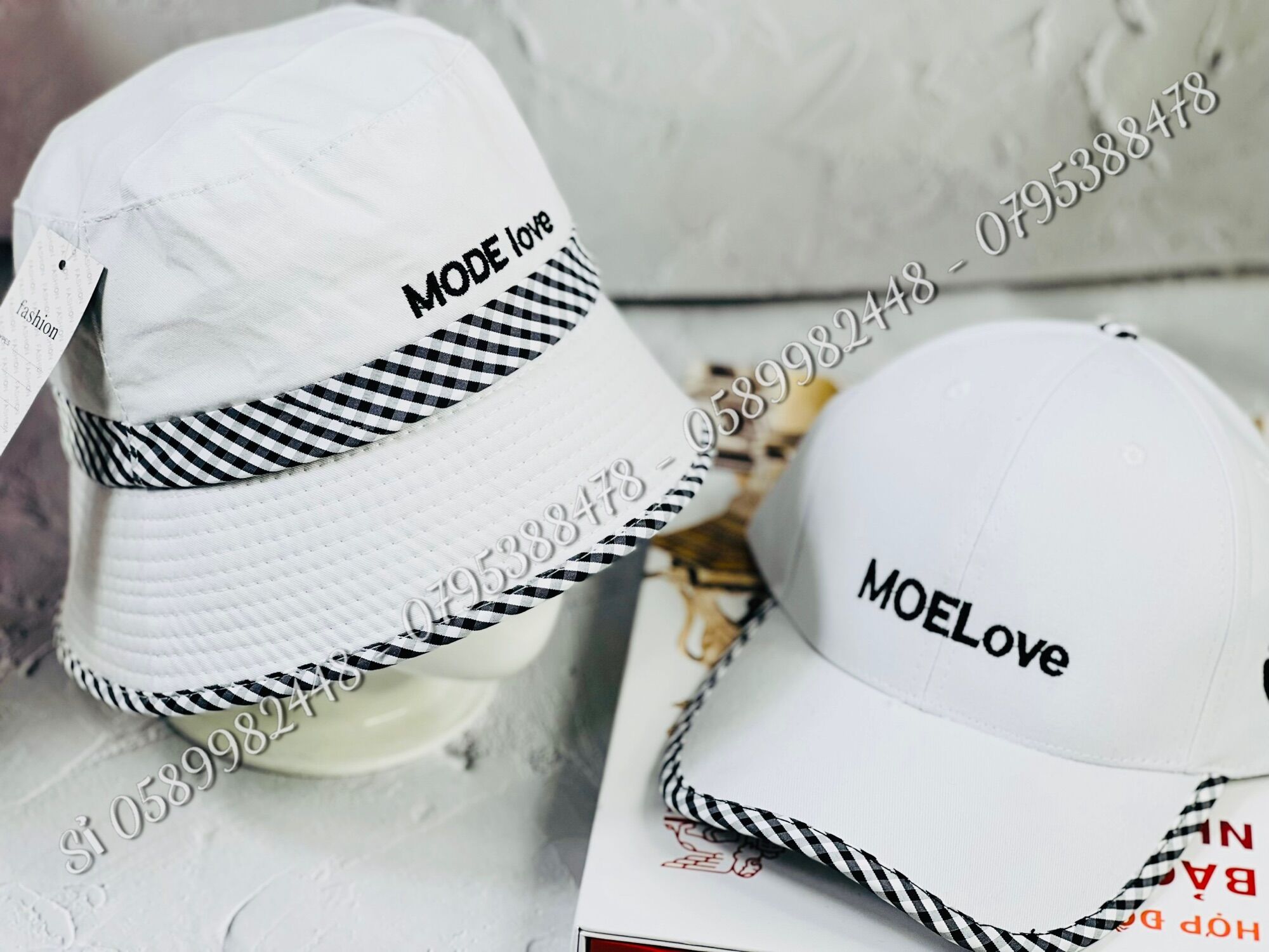 Combo 1 Cặp Nón Tình Nhân Phối Sọc - Combo nón kết viền sọc thời trang cho nam nữ siêu hot