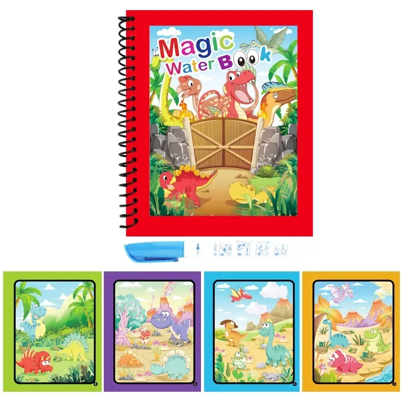 1 Máy Tính Có Thể Tái Sử Dụng Nước Ma Thuật Vẽ Sách Dành Cho Trẻ Em-Động Vật Hoạt Hình Montessori Họ