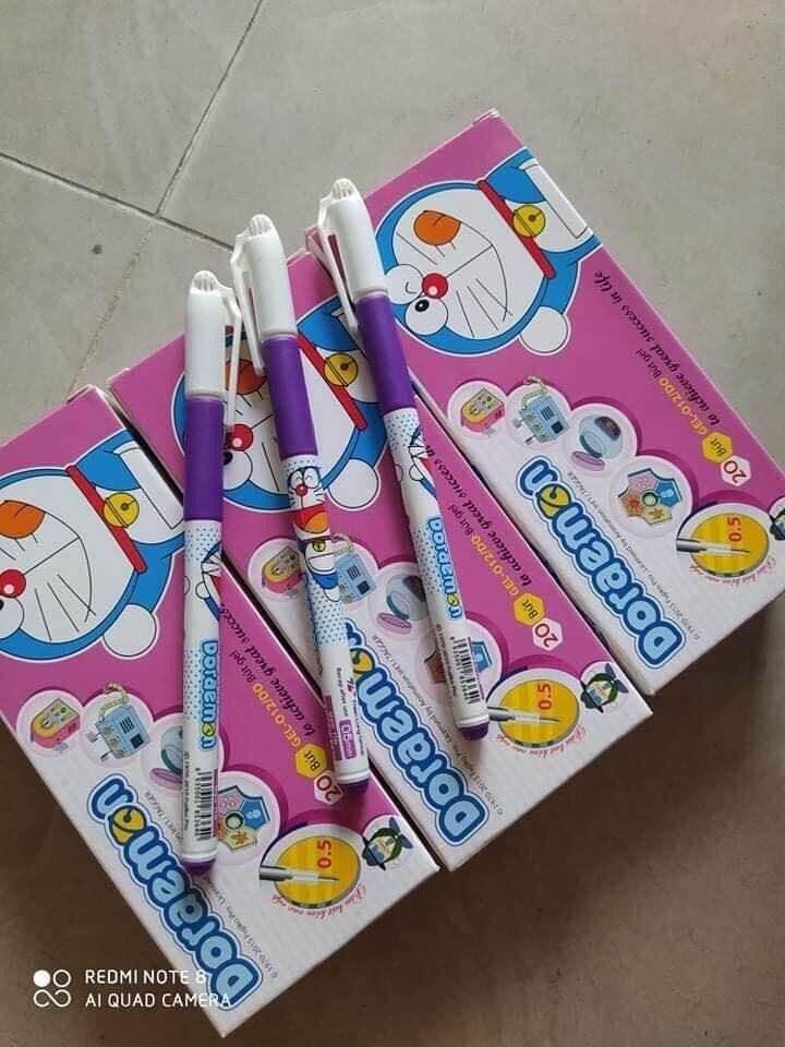 [ HCM]Combo 20 cây Viết mực  Gel Doremon mực Tím ,Xanh (ngòi 05mm)
