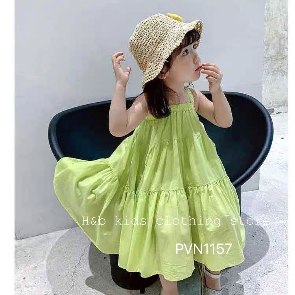 Váy xoè 2 dây bé gái đi biển