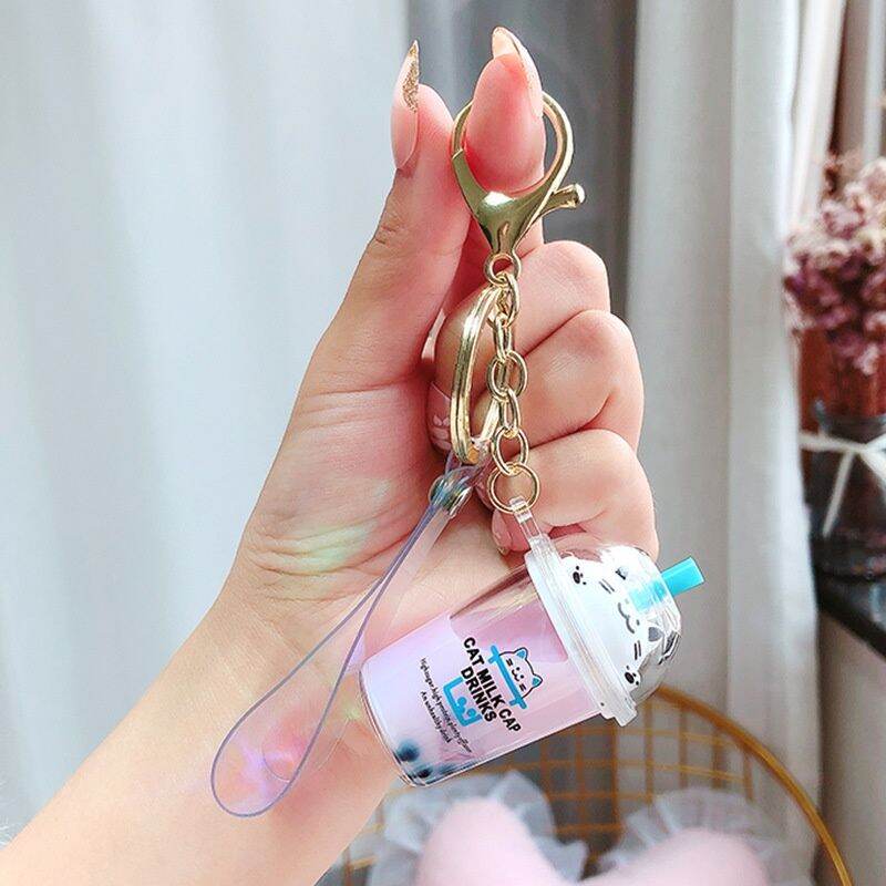 Móc khóa ly trà sữa nhiều hình siêu dễ thương
