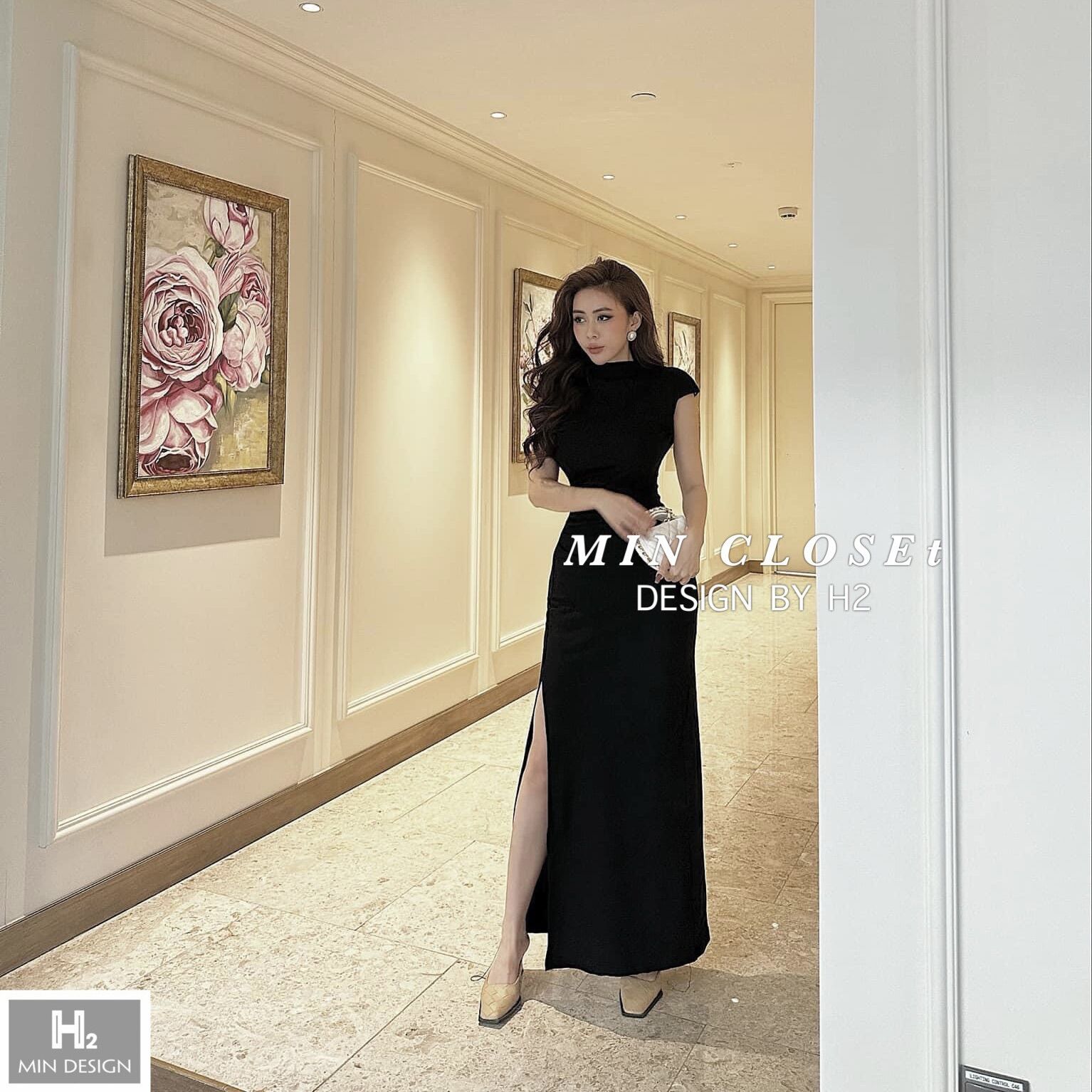 Váy body sườn xẻ tà Vy.Clothes