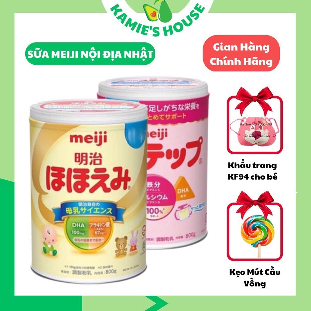 Sữa Bột Meiji Lon, Thanh Số 0 & Số 9 , 0-1 & 1-3 Nội Địa Nhật Hộp 800g