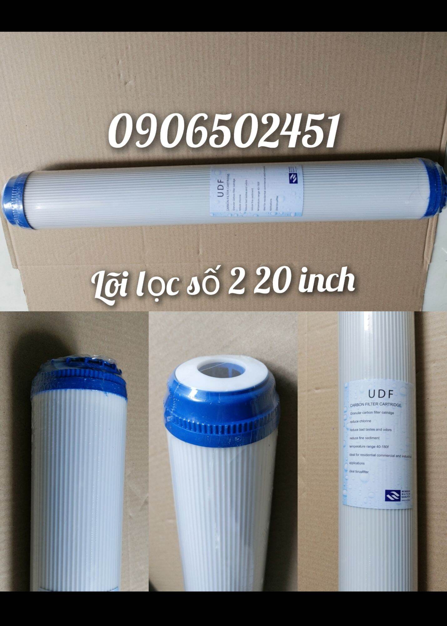 [HCM]Lõi lọc nước số 2 UDF 20 inch - Than hoạt tính dạng hạt