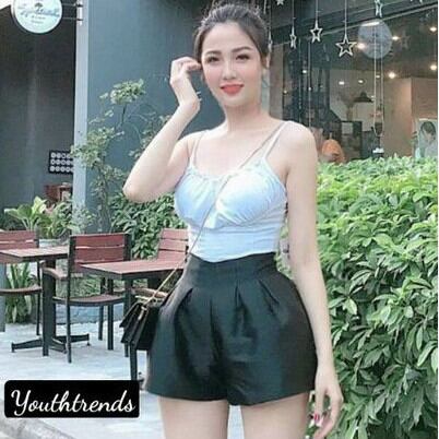 Quần đùi nữ tacta xếp ly phồng phồng xinh lắm nha q888