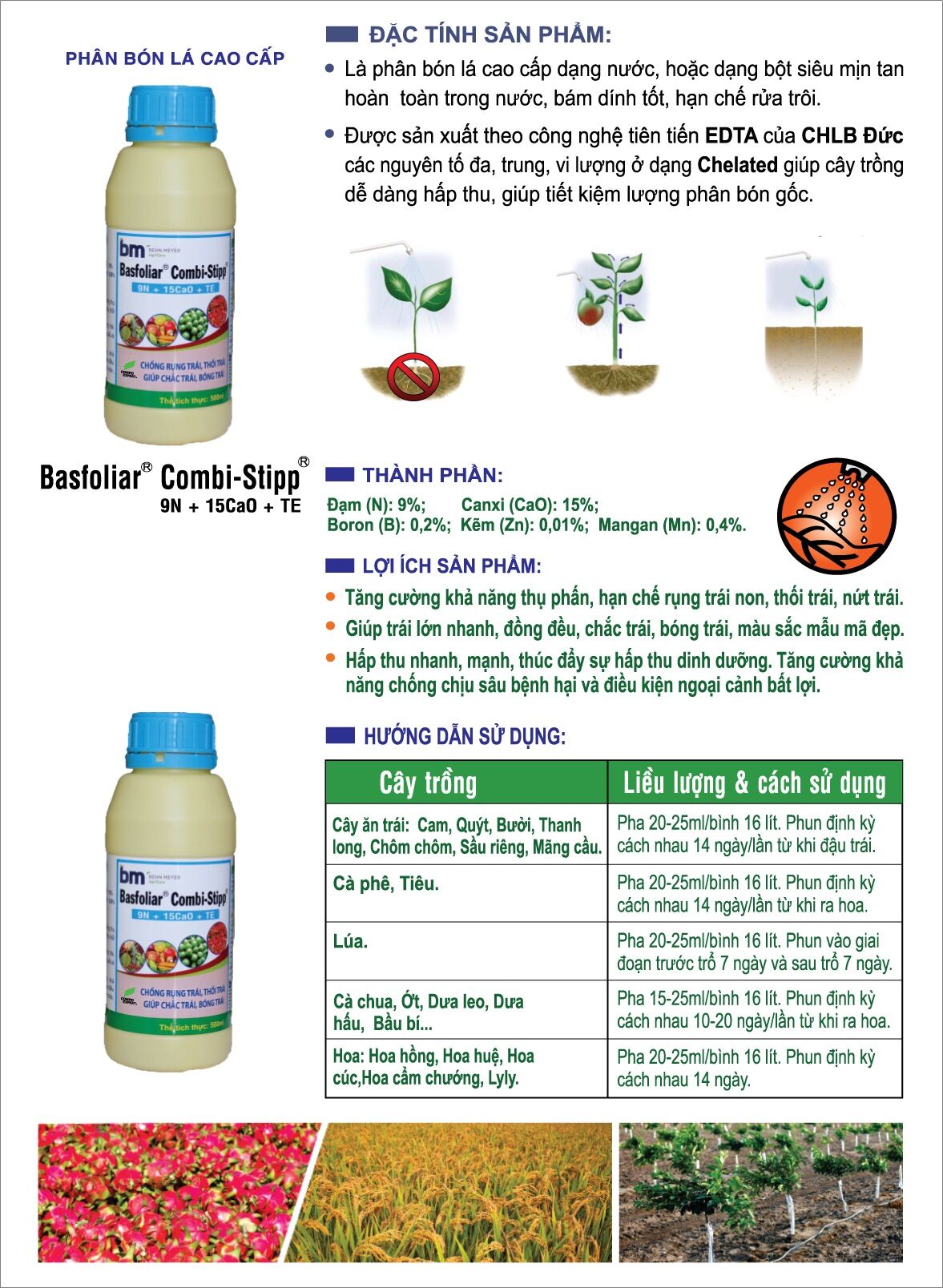 BASFOLIAR COMBI STIPP - Canxi Bo của Đức