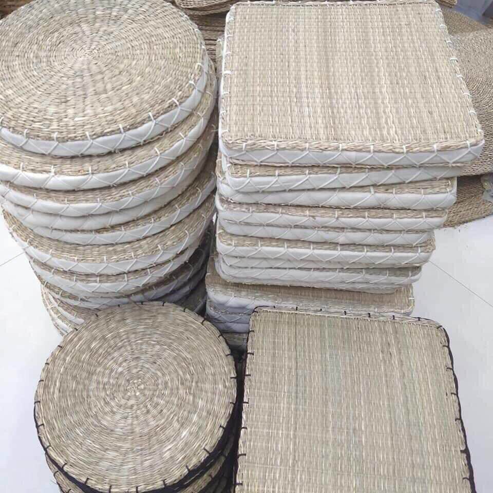 Đệm cói ngồi bệt,  chiếu cói ngồi bệt hàng xuất khẩu LH 0978945425