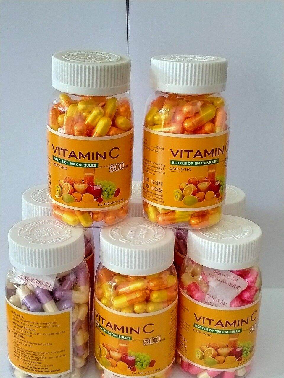 VITAMIN C Lọ 100 viên Vinaphar  [Màu ngẫu nhiên]  giúp tăng cường sức đề kháng cho cơ thể