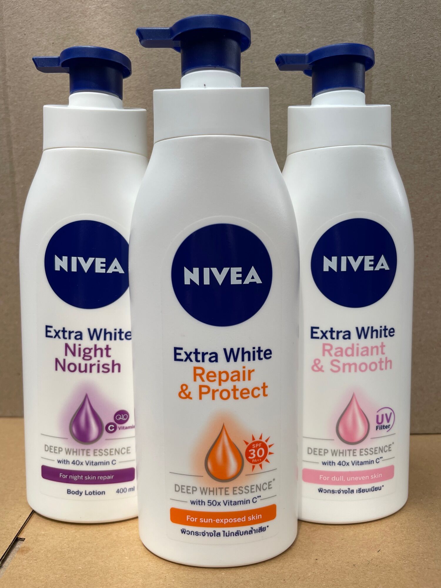 Dưỡng thể ban đêm và chống nắng nivea 350ml 400ml