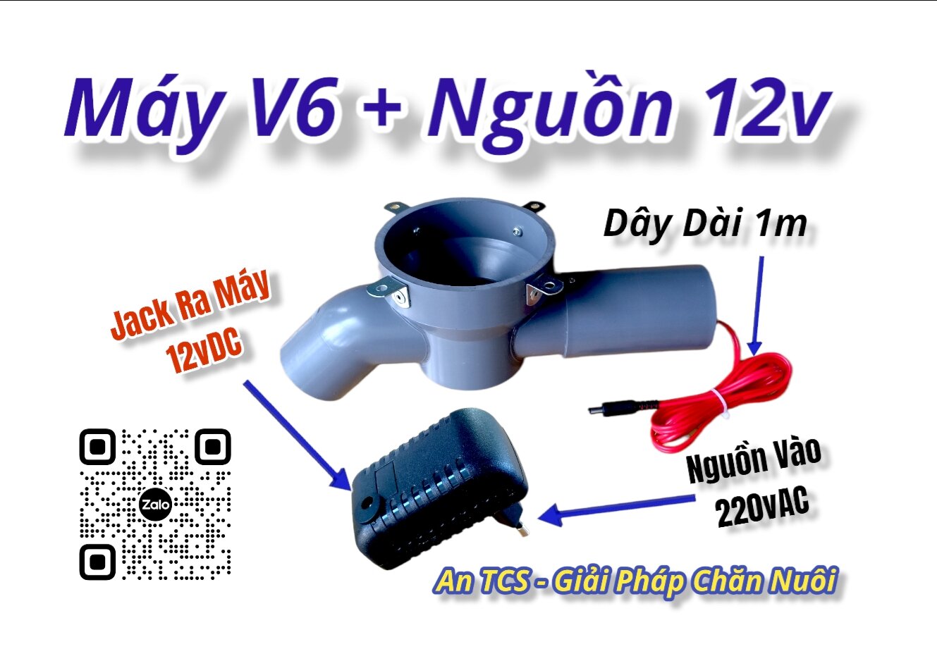 Máy v6 kèm nguồn 12v
