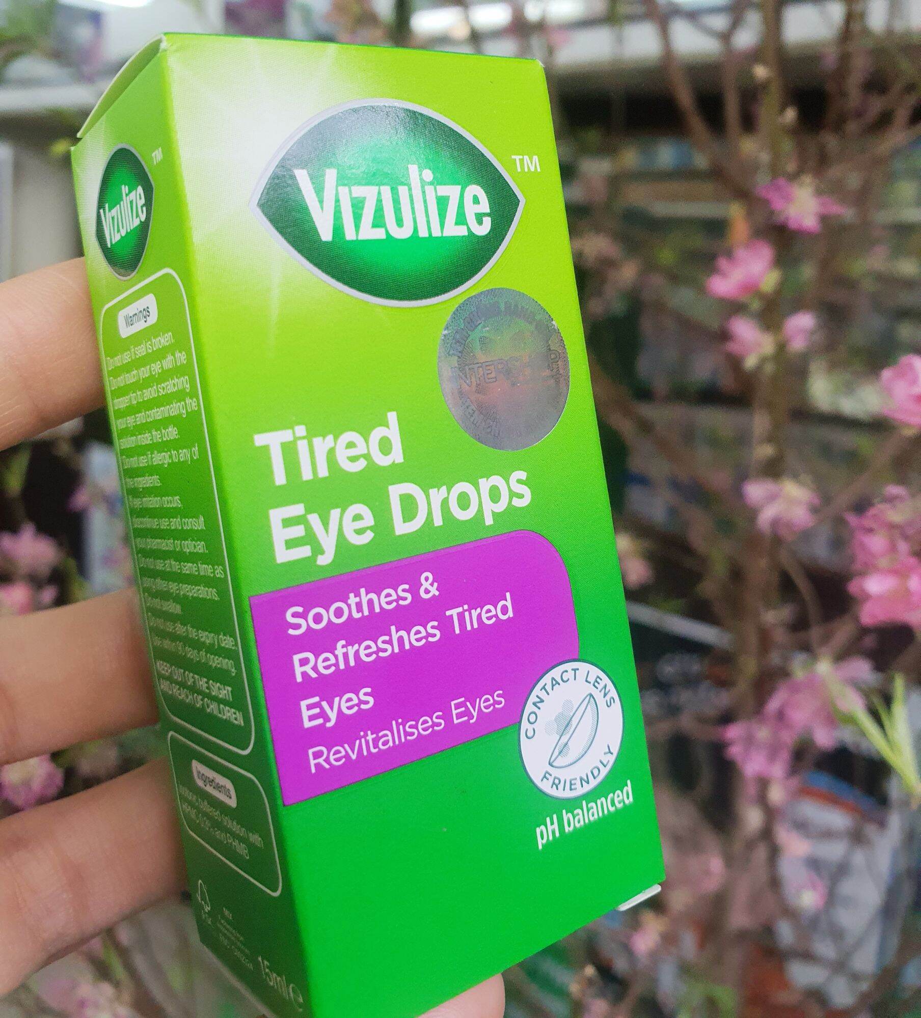 Nước nhỏ chống khô mỏi mắt dùng được cho kính áp tròng Vizulize Tired Eye drops(15ml) - Đông Anh Pharmart