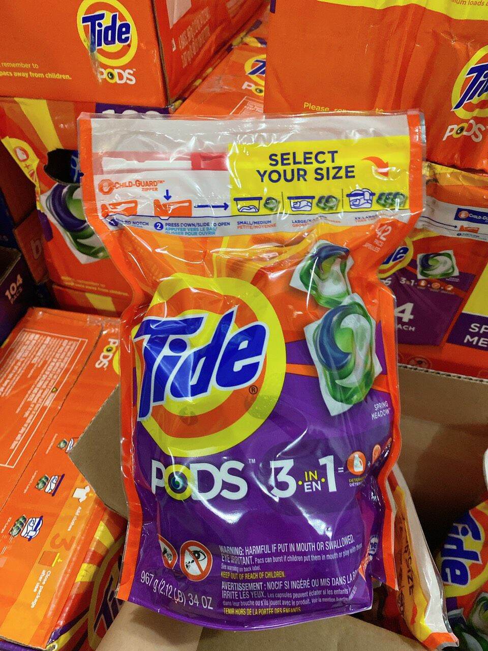 Viên giặt tide pods 3in1, túi 42 viên