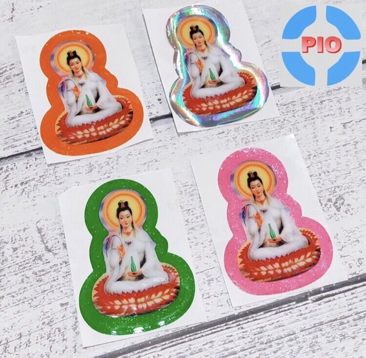 Tem nổi mẹ quan âm, hình phật dán xe máy phản quang màu ngẫu nhiên