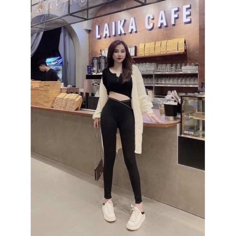 Quần legging nữ vạt chéo chất umi việt_LG002