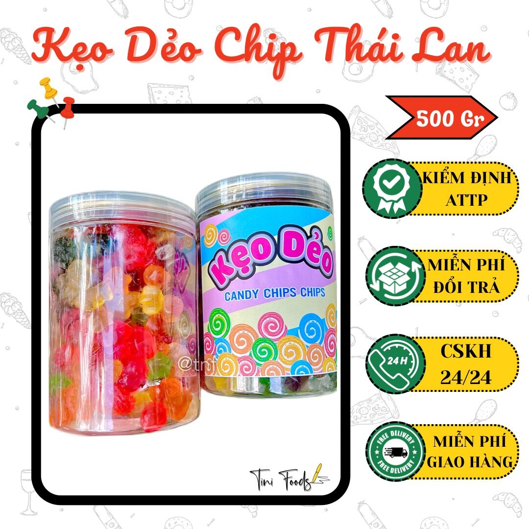 Kẹo dẻo chip chip trái cây - kẹo dẻo thái lan - hũ pet 500gr