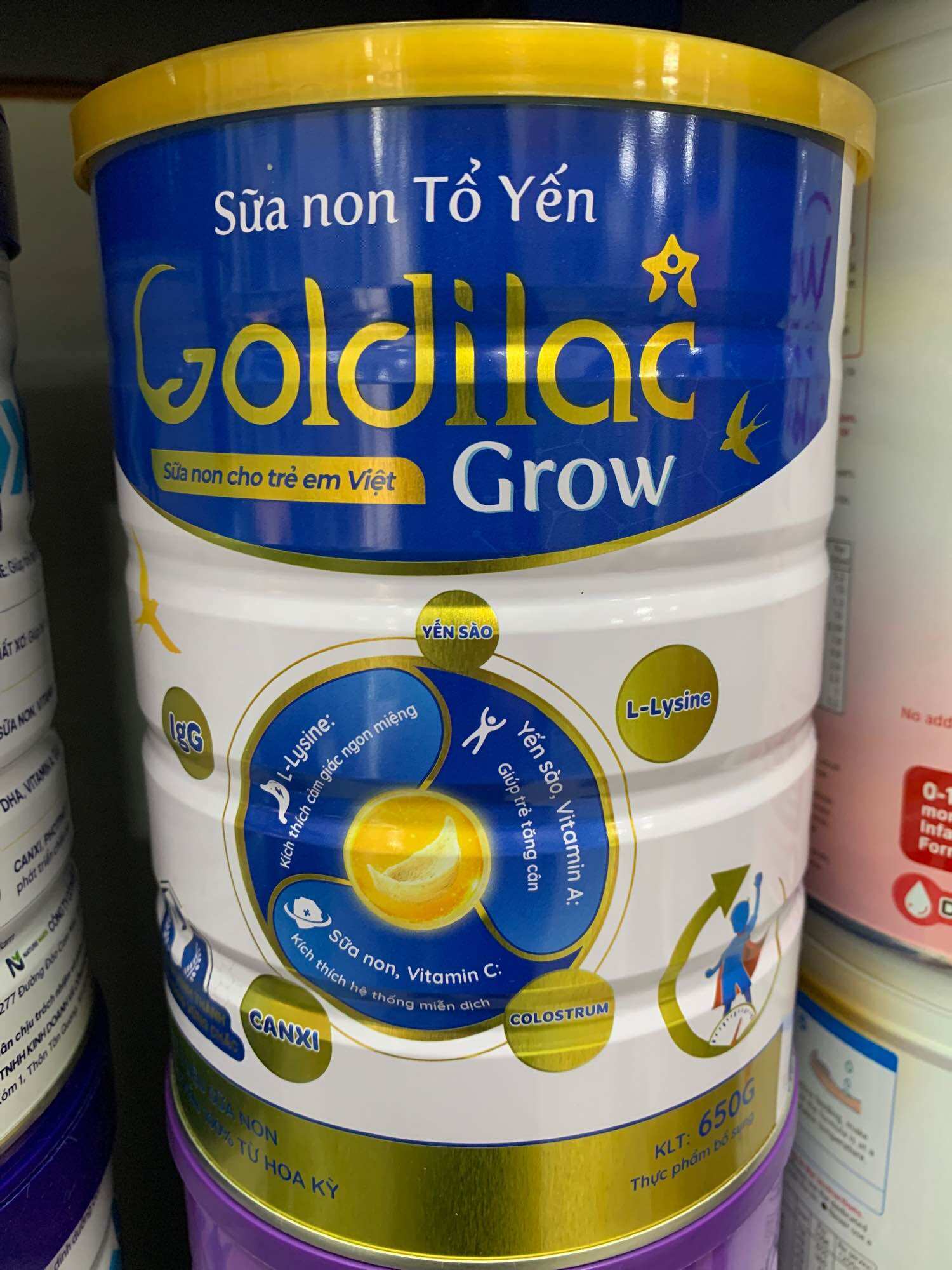 Sữa non Goldilac Grow 650g date mới