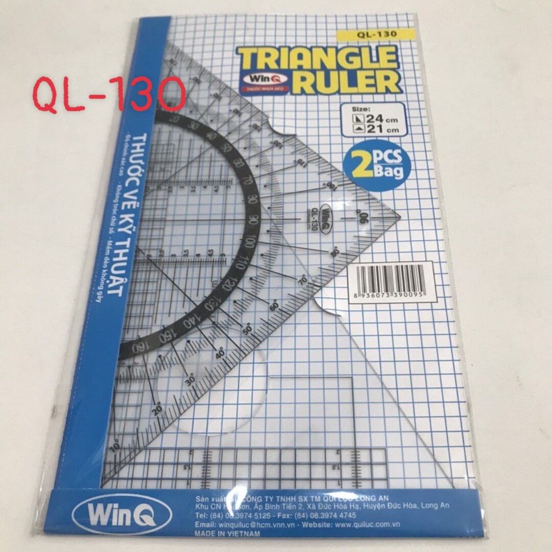 (Combo 2 Bộ)  thước kẻ Eke lớn WinQ (QL-130)