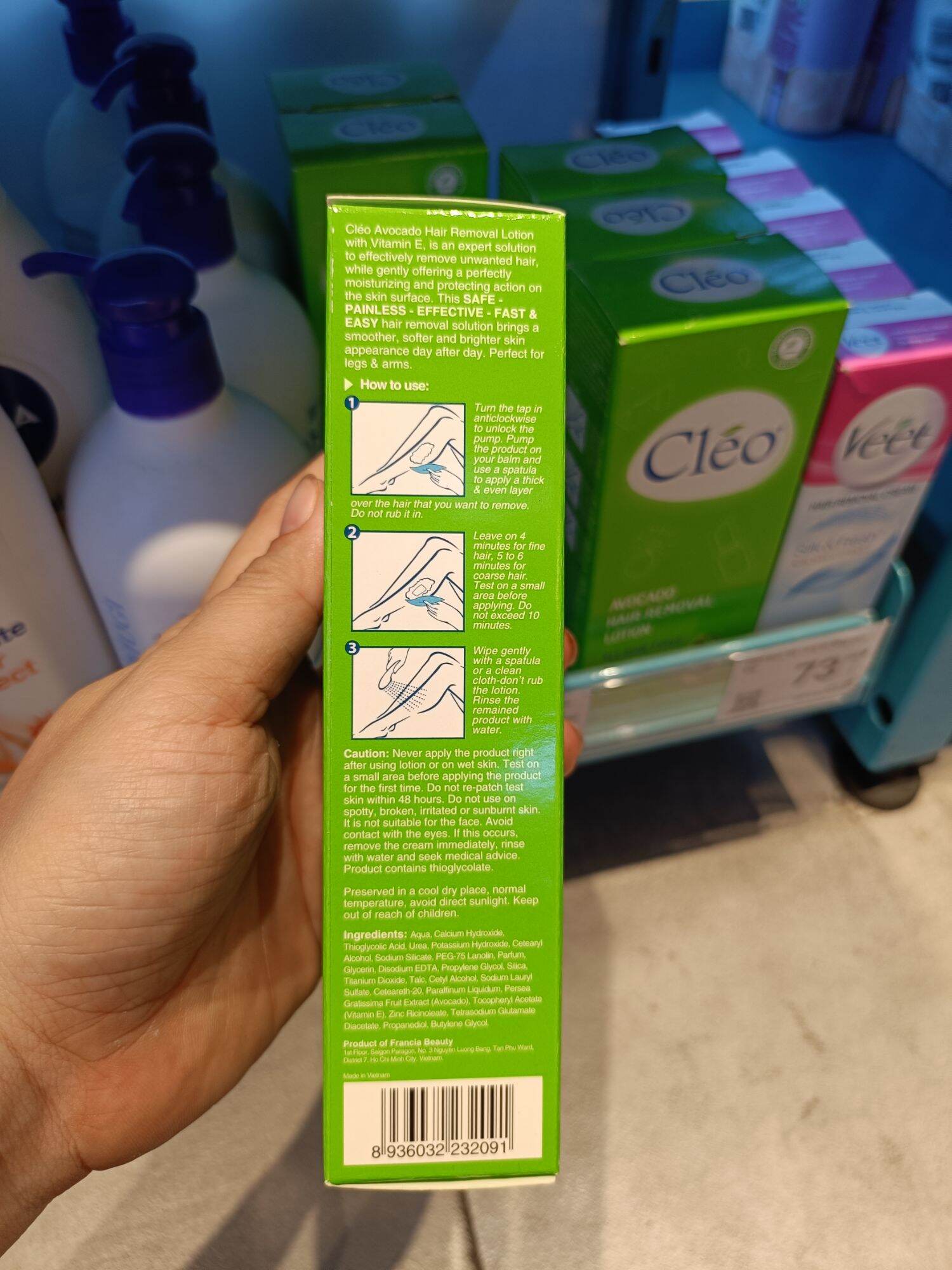 Kem tẩy lông dưỡng ẩm sáng da Cleo 50ml
