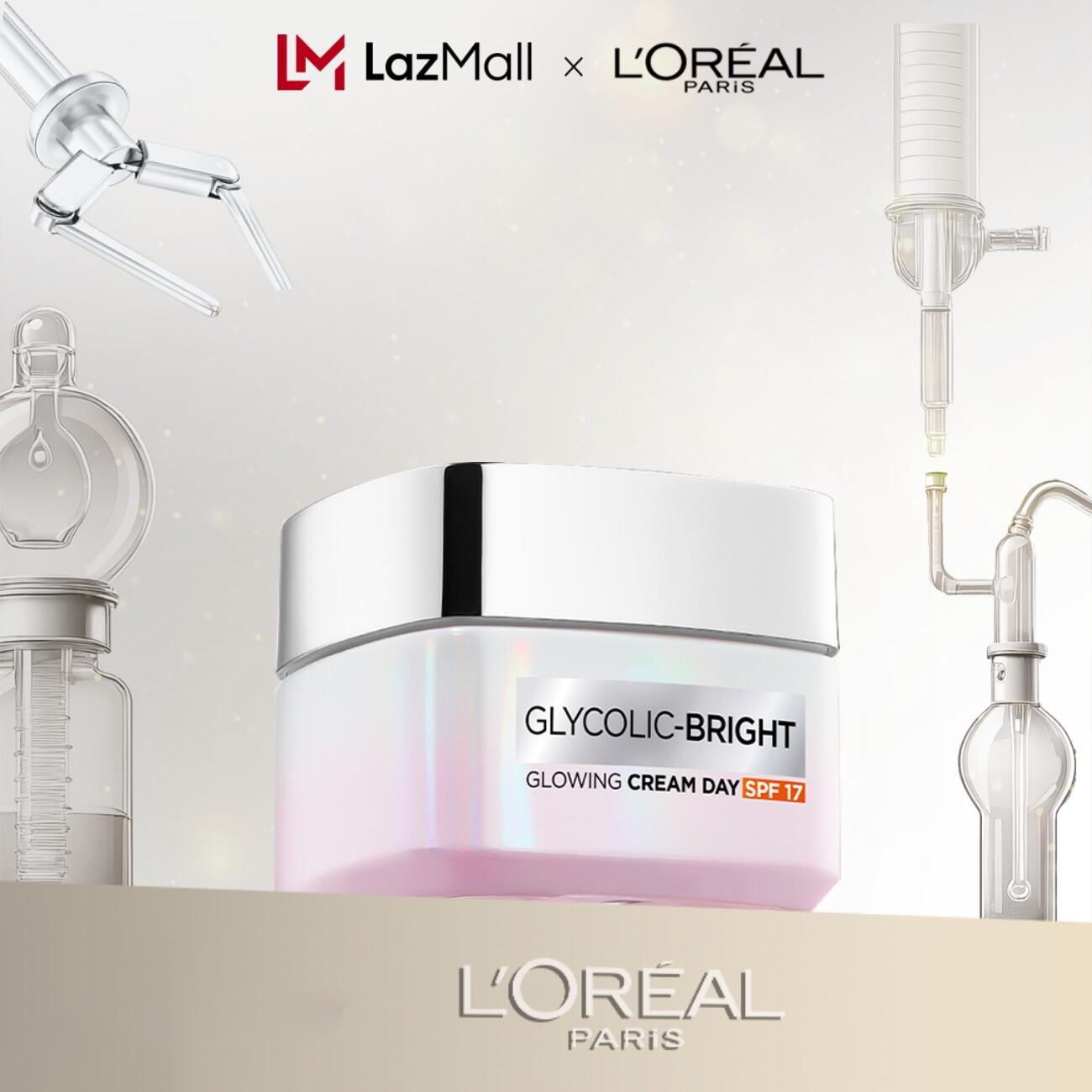 Kem ngày dưỡng sáng mờ thâm nám L'Oreal Paris Glycolic (AHA) Bright SPF 30 50ml