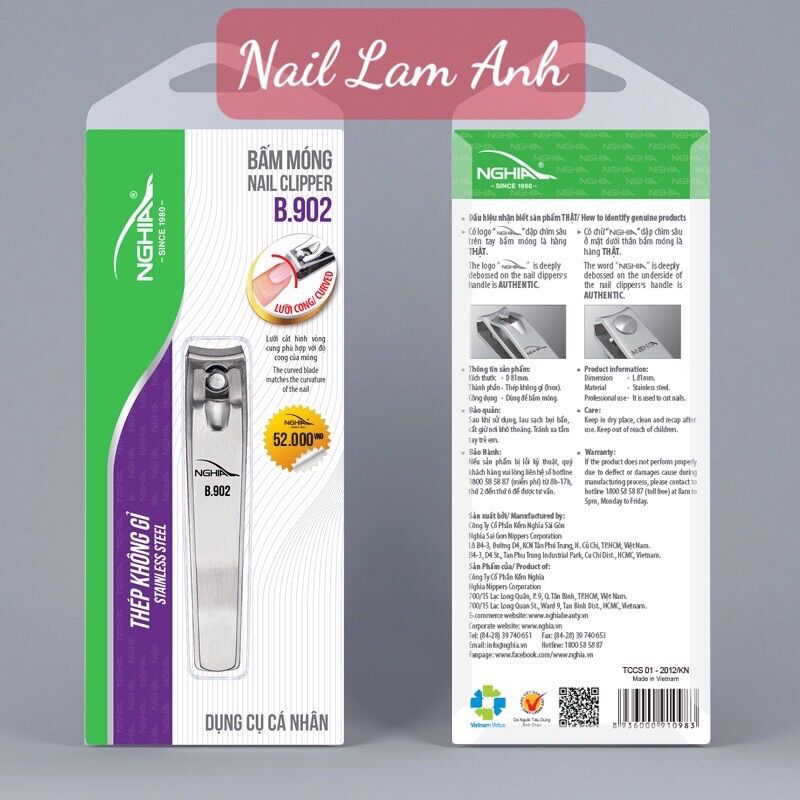 Bấm móng tay cỡ lớn b902 kềm nghĩa