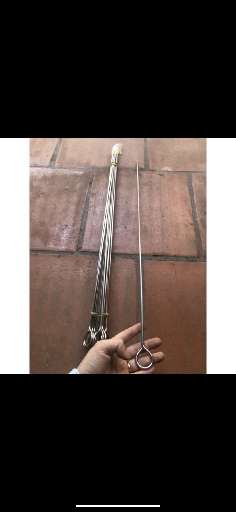 Combo 10 Que xiên thịt nướng inox dài 50cm