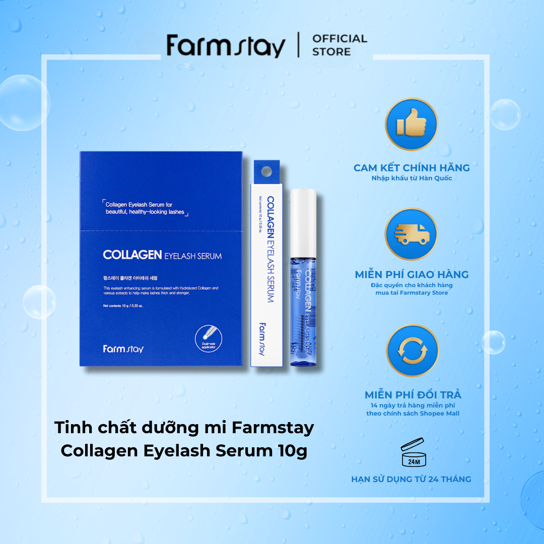 Tinh chất dưỡng mi Farmstay Collagen Eyelash Serum 10g